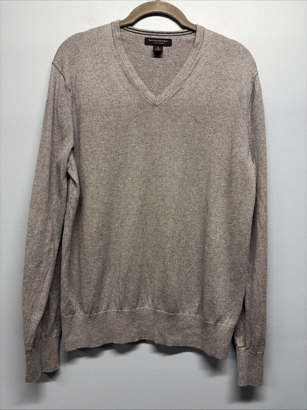 Banana Republic Sweater Mens Medium Cotton Silk Cashmere Blend VNeck